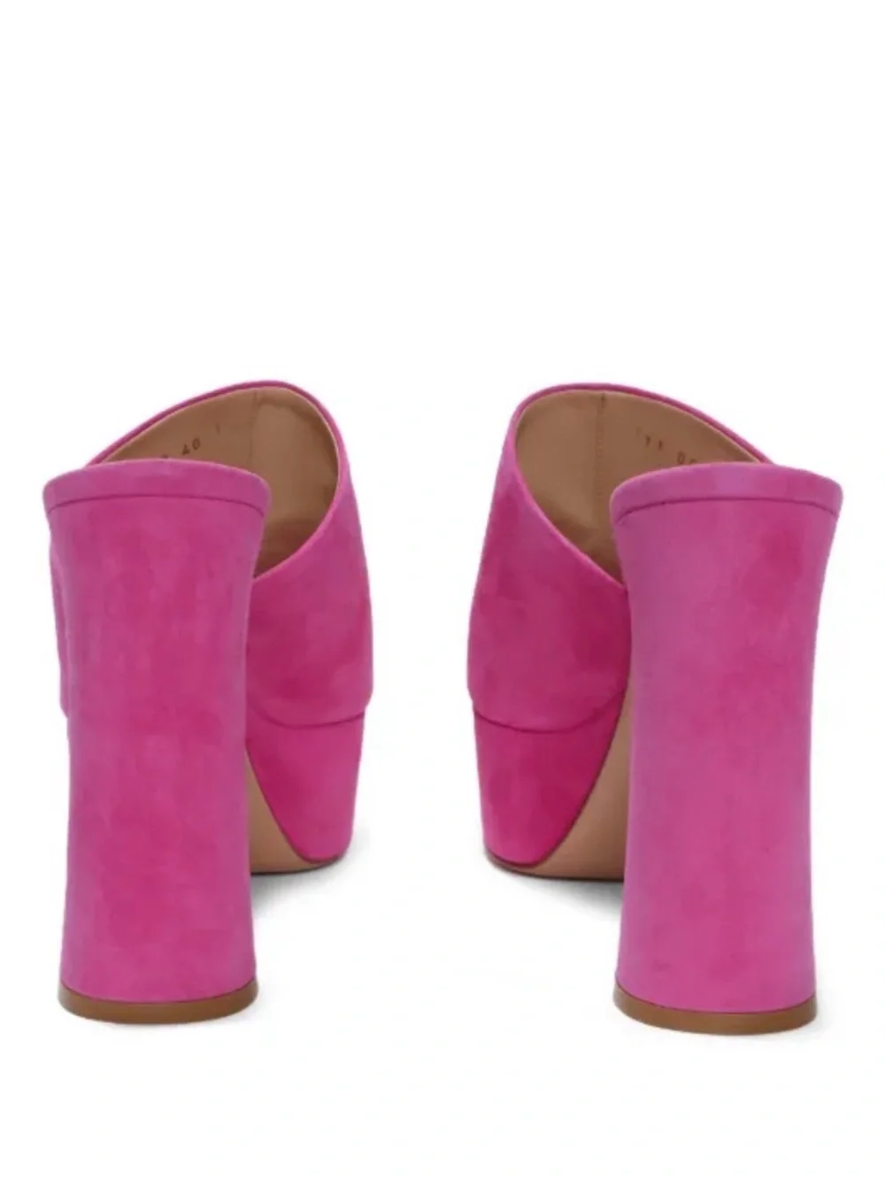 Gianvito Rossi Hot Pink Suede Platform Slide Sandals